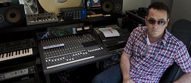 top music producer chris porter in his recording studio in london