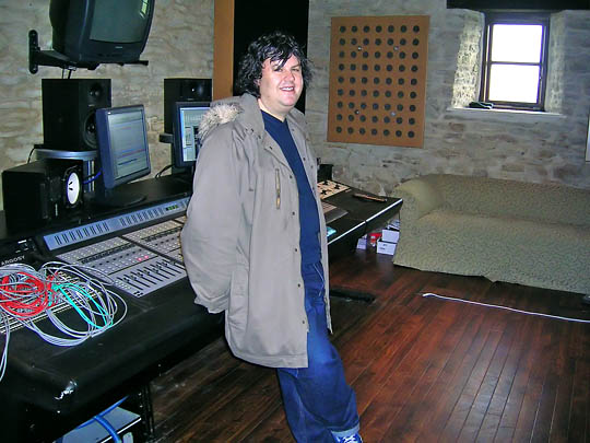 record producer and recording engineer greg haver behind the controls in the recording studio