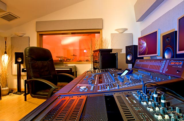 control room at high barn recording studio