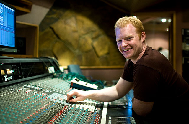 sonny at the amek mixing desk at livingston studios