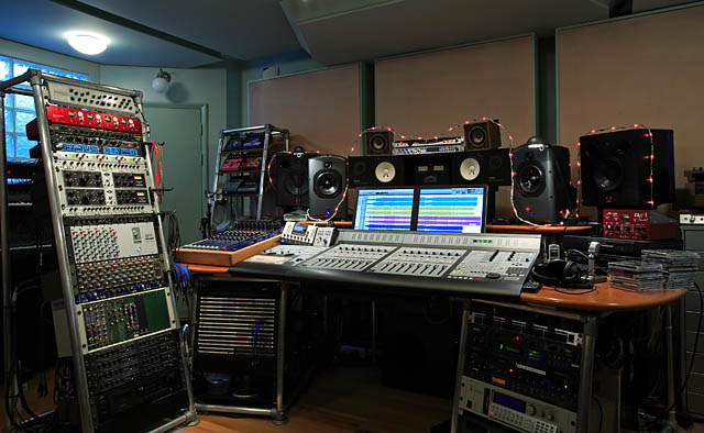 studio control room at mick glossop's studio