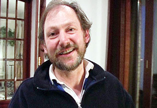 Pete is caught on camera in the secret Scottish studio location