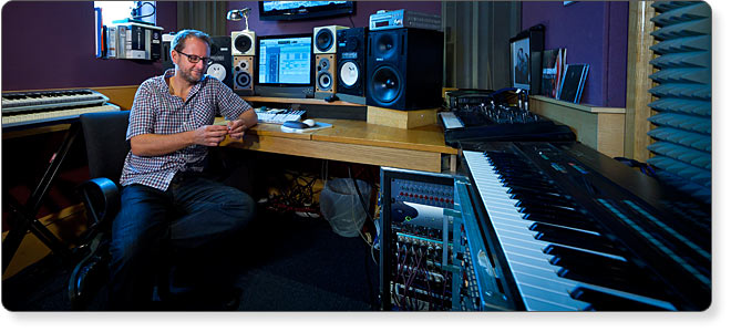 dimitri tikovoi record producer in his recording studio london uk