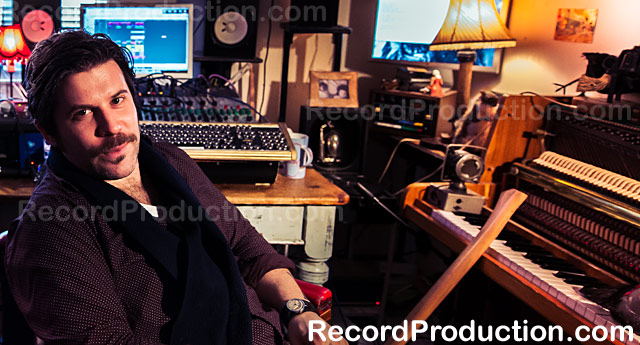 Andy Bradfield in his private recording studio