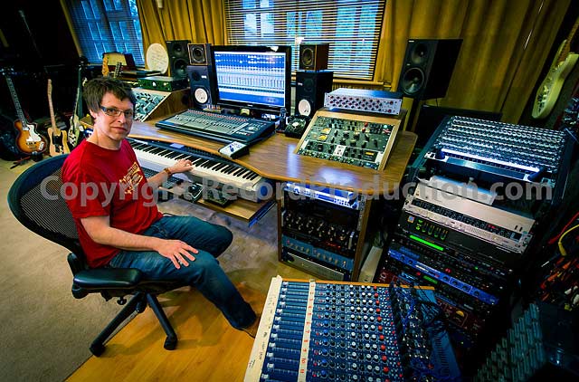 record producer and musician george shilling at his private recording studio