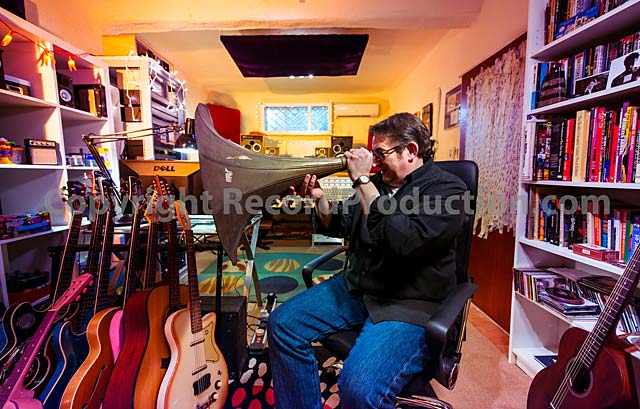 Recording engineer Ian Caple in the studio