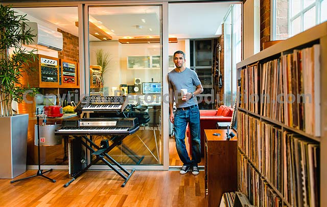 mike cave in the recording area