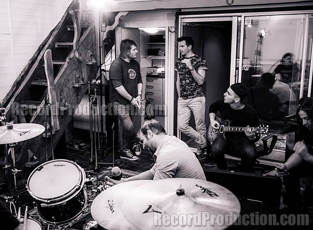 recording metal band Pelugion at Woodworm studios