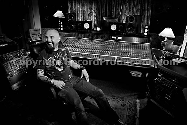 rock and metal producer simon efemey in a recording studio