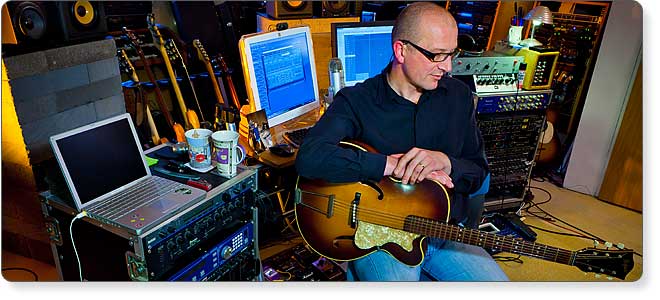 record producer stuart bruce at his recording studio