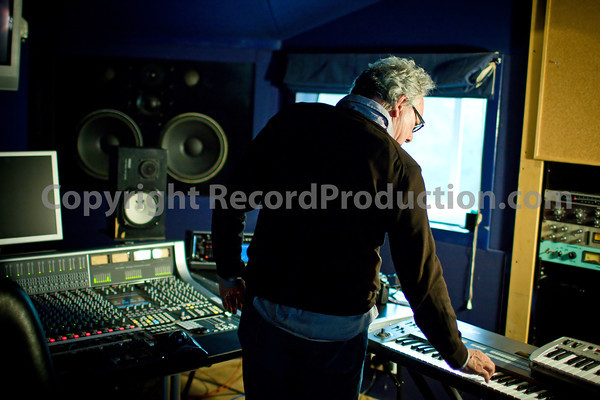 Trevor Horn playing keyboards in the studio