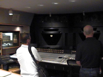 Pete Cobbin of Abbey Road and Martin Benge gawp at the studio sound system!