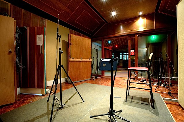 the live room at the coach hose in front of the control room