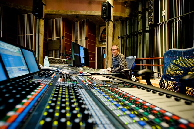 simon jones working on a film dubbing session