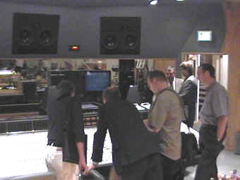 Gathered around the impressive SSL J Series console at Todd are a party of British studio people